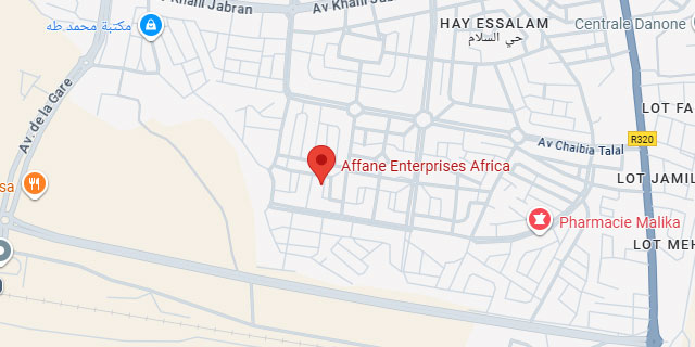 Carte de localisation d'Affane Extincteur à El Jadida